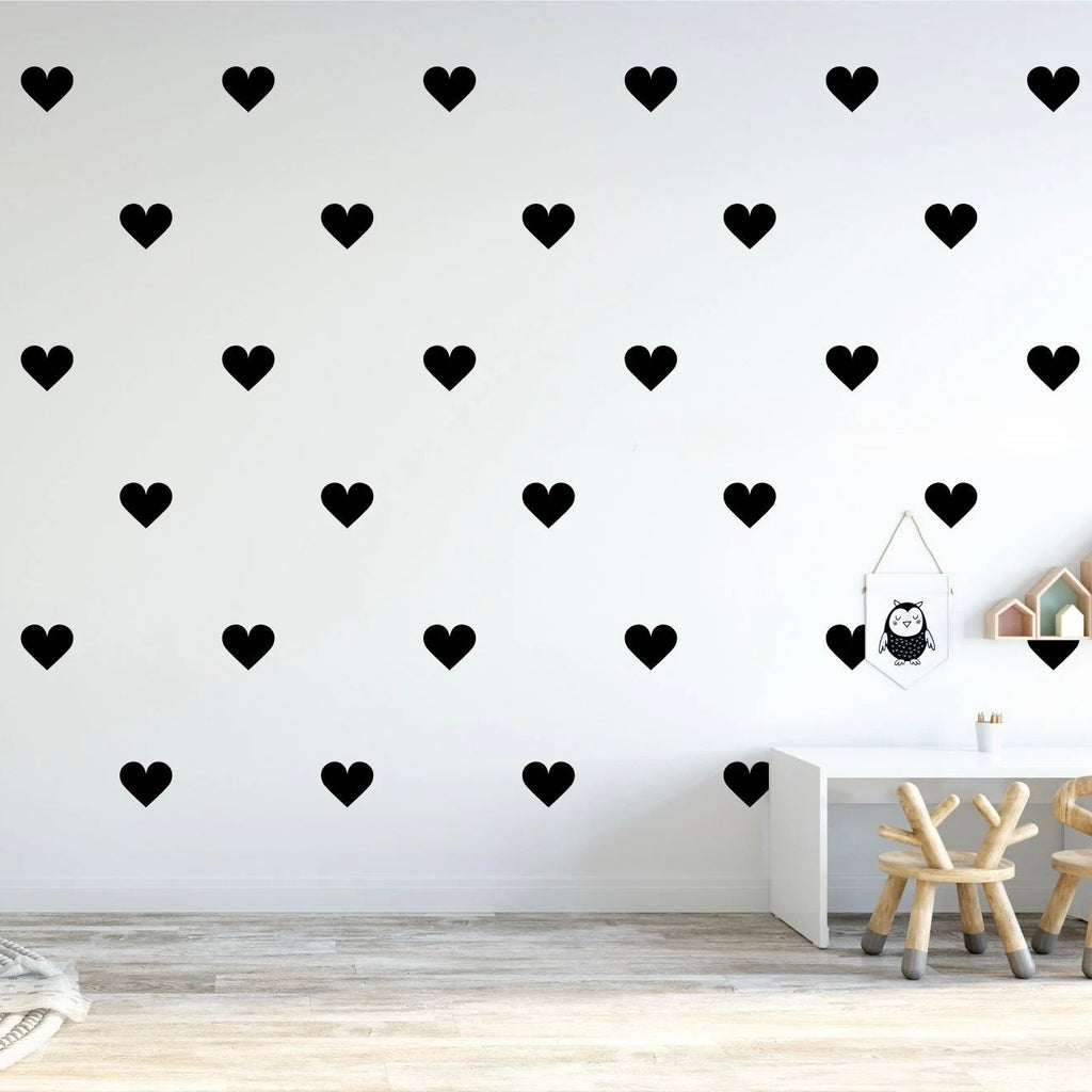 Vinilos Decorativos, Set de 8 Corazones Grandes (1 Color)