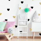 Vinilos Decorativos, Set de 8 Corazones Grandes (1 Color) Dorado espejo