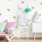 Vinilos Decorativos, Set de 8 Corazones Grandes (1 Color) Dorado 091