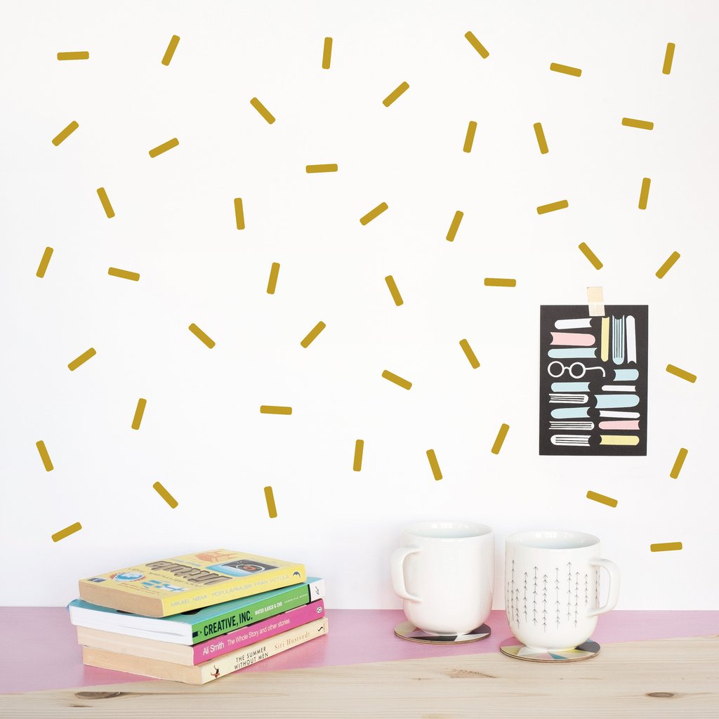 Vinilos Decorativos, Set de 45 Mini Confetis Dorado 091