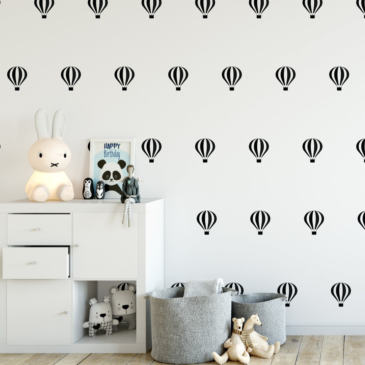 Vinilos Decorativos, Set de 8 Globos Aéreos Negro 070