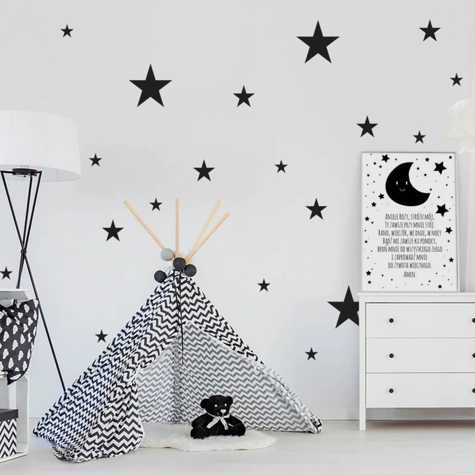 Vinilos Decorativos, Set de 10 Estrellas Negro 070