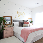 Vinilos Decorativos, Set frase “Hello Gorgeous” + 98 Lunares Irregulares