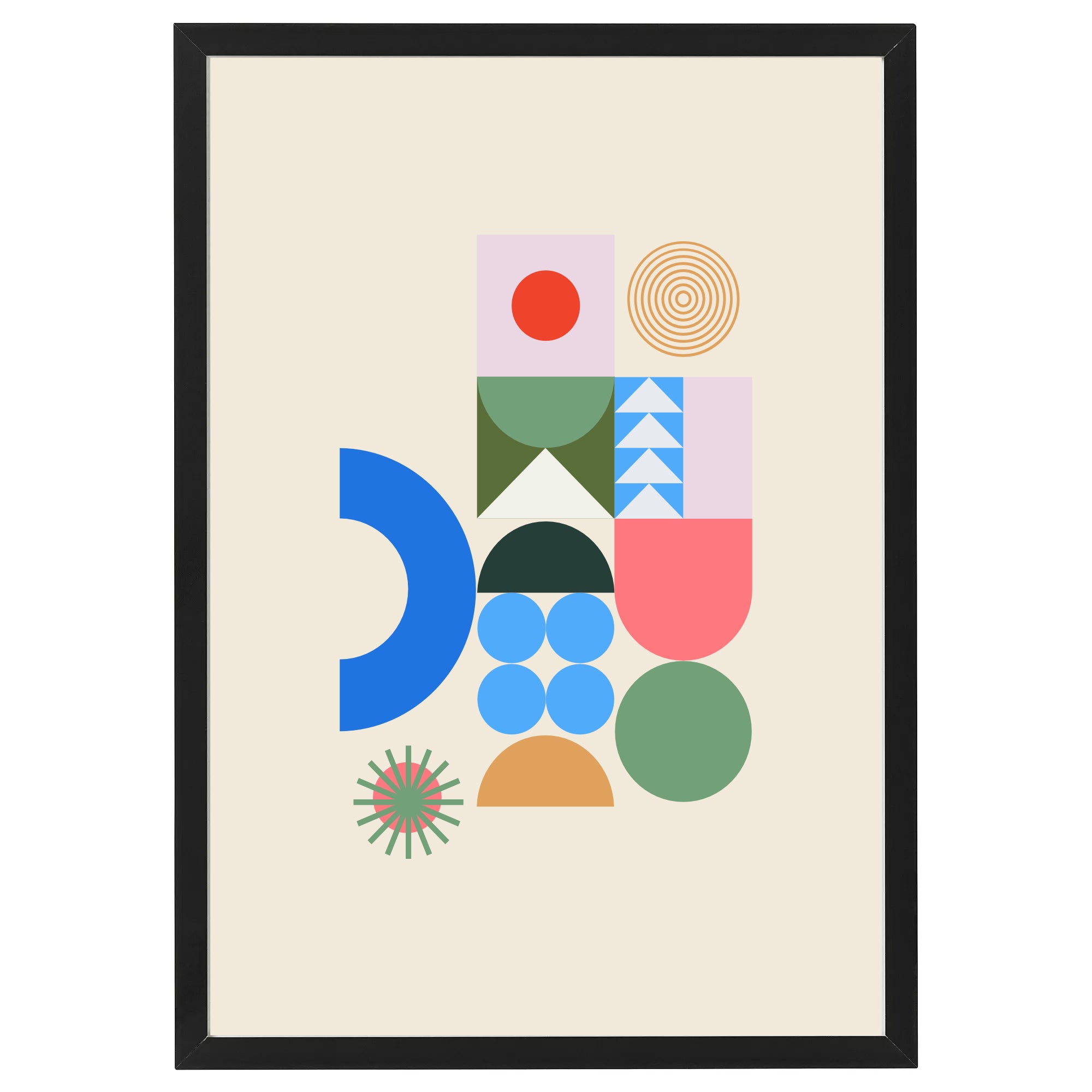 Cuadro Composición Geométrica + Marco incluido