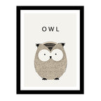 Cuadros de Animales + Marco incluido Owl
