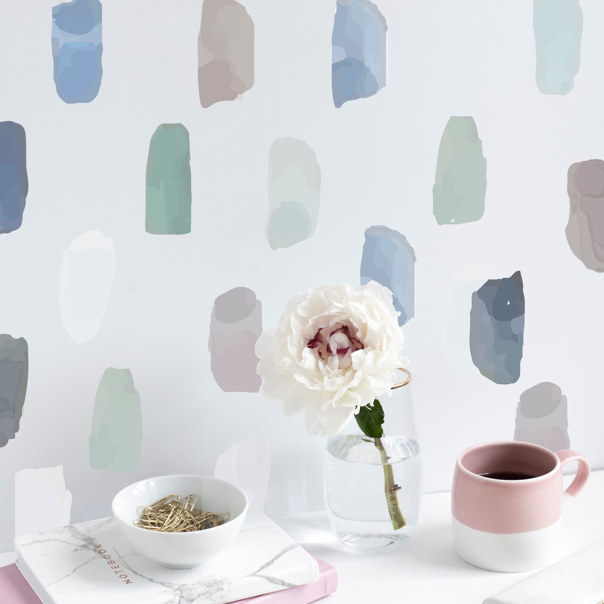 Vinilos Decorativos, Set de 241 Pinceladas Azul Acuarela