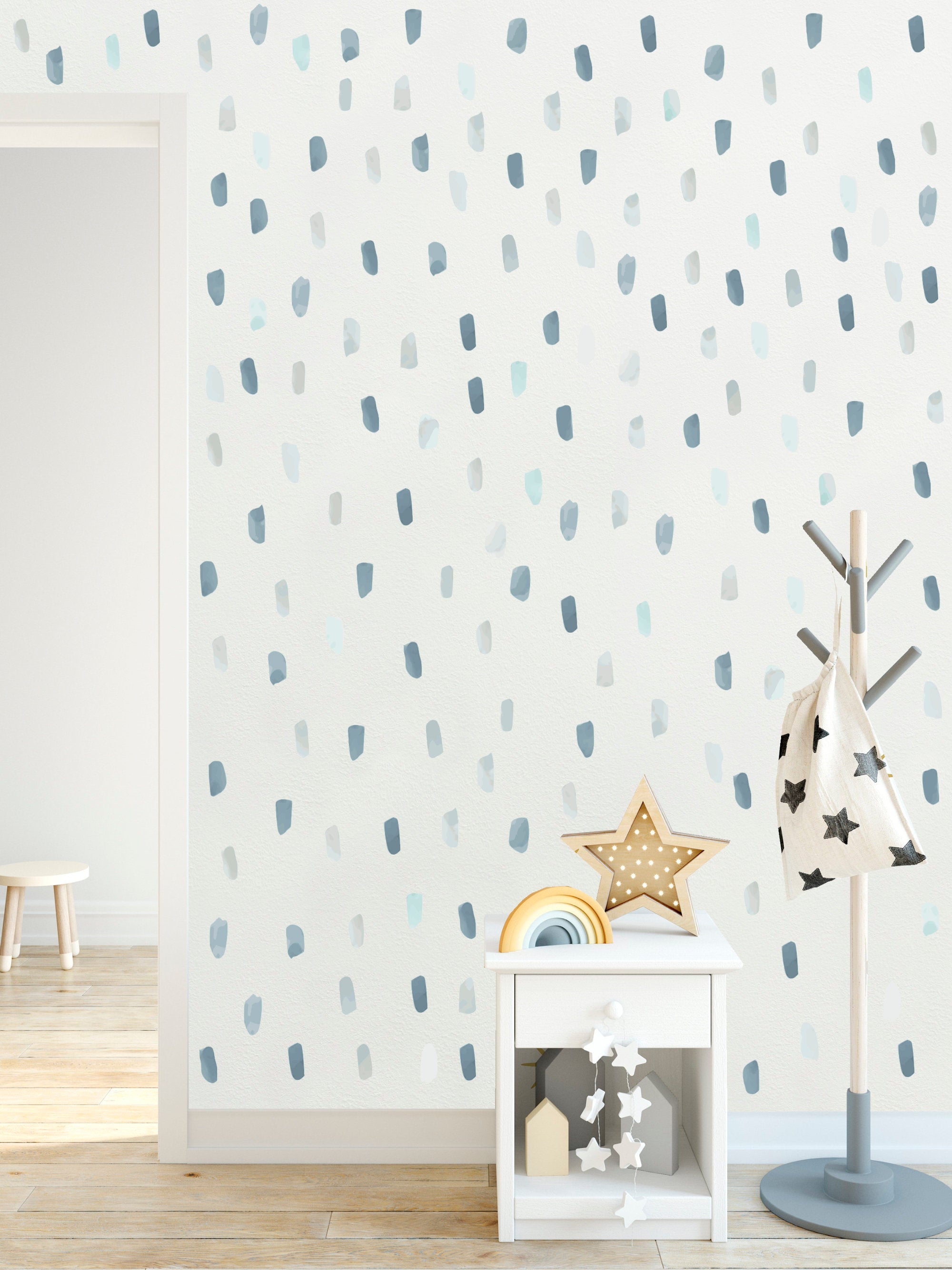 Vinilos Decorativos, Set de 241 Pinceladas Azul Acuarela