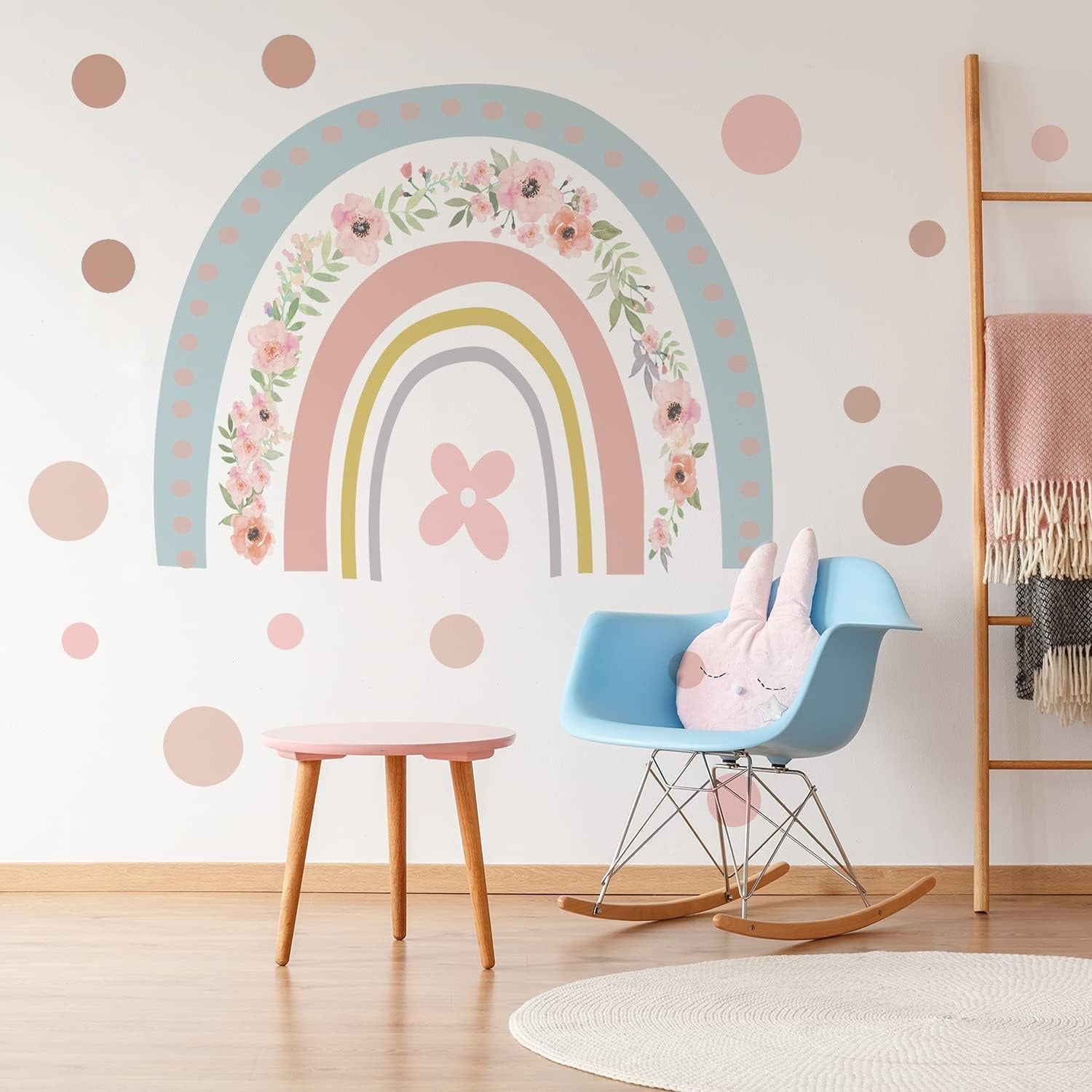 Set de 60 Vinilos Decorativos, Arcoíris Grande + Círculos