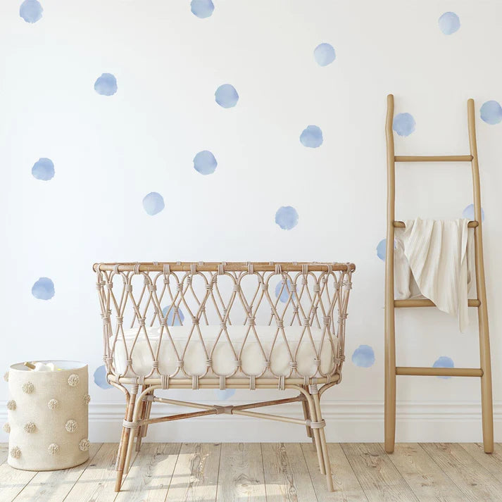 Vinilos Decorativos, Set de 108 Lunares Acuarela Azul