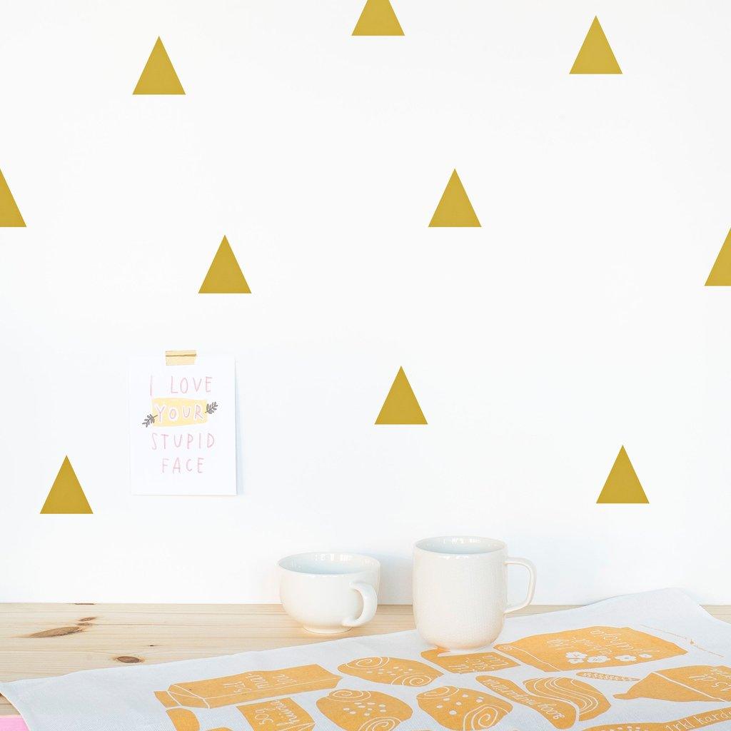 Vinilos Decorativos, Set de 18 Triángulos Azul genial 051