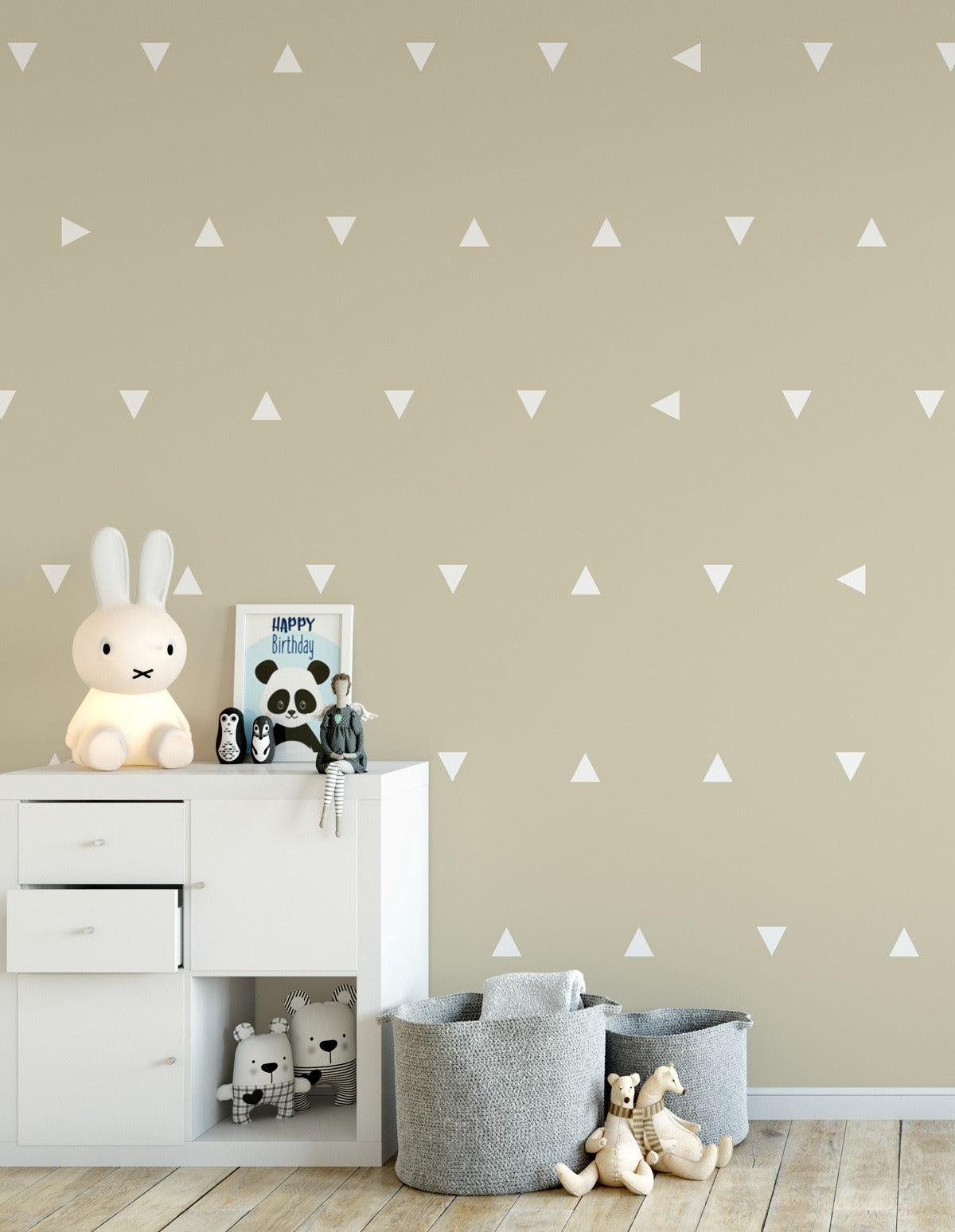 Vinilos Decorativos, Set de 24 Mini Triángulos Blanco 010