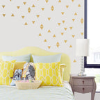 Vinilos Decorativos, Set de 24 Mini Triángulos Dorado 091