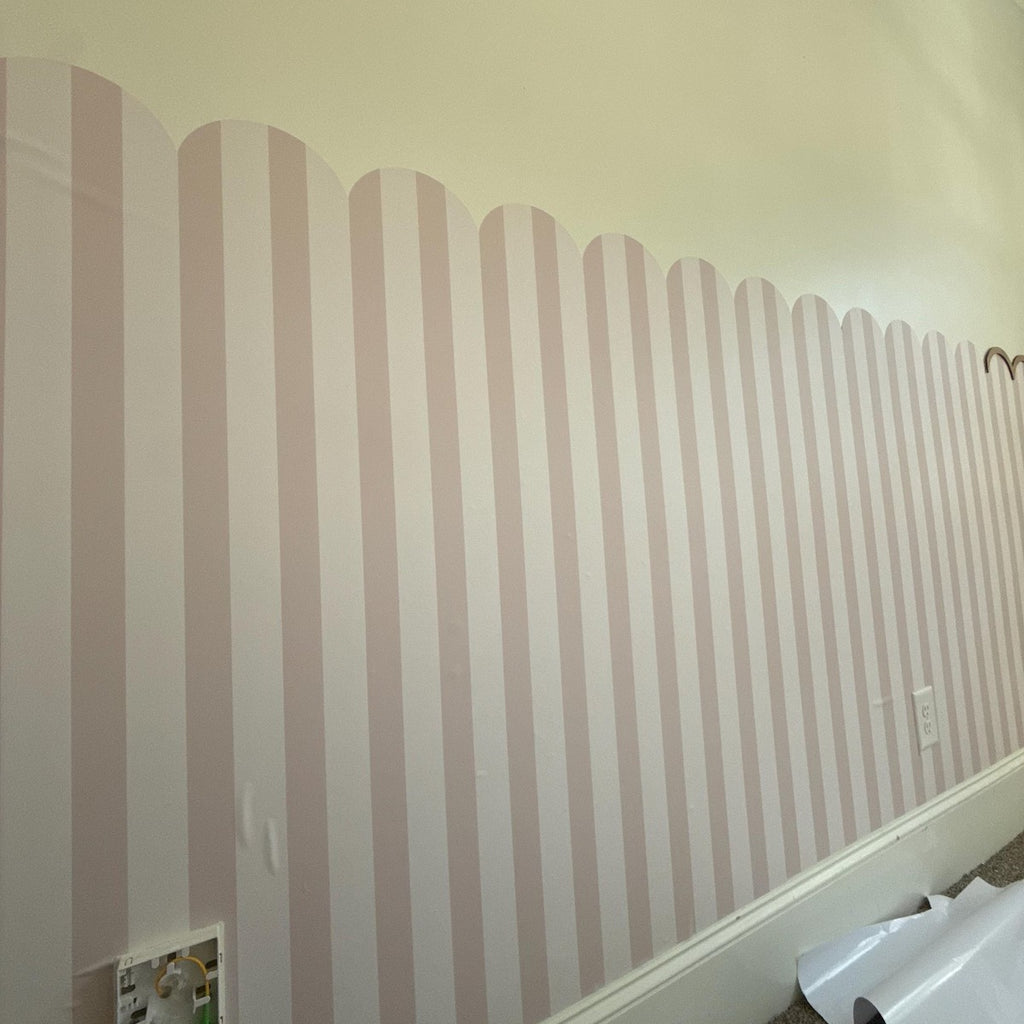 Vinilos Decorativos panel de media pared de rayas color rosado (1 panel)