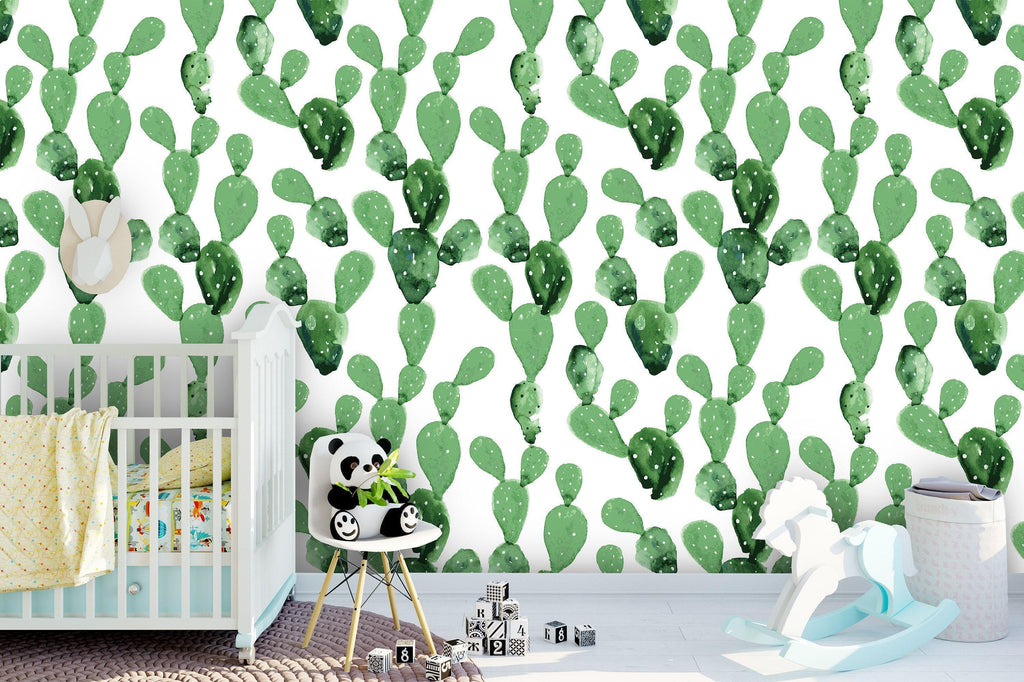 Papel decorativo Autoadhesivo Cactus en Acuarela, Rollo de 26" x 52"