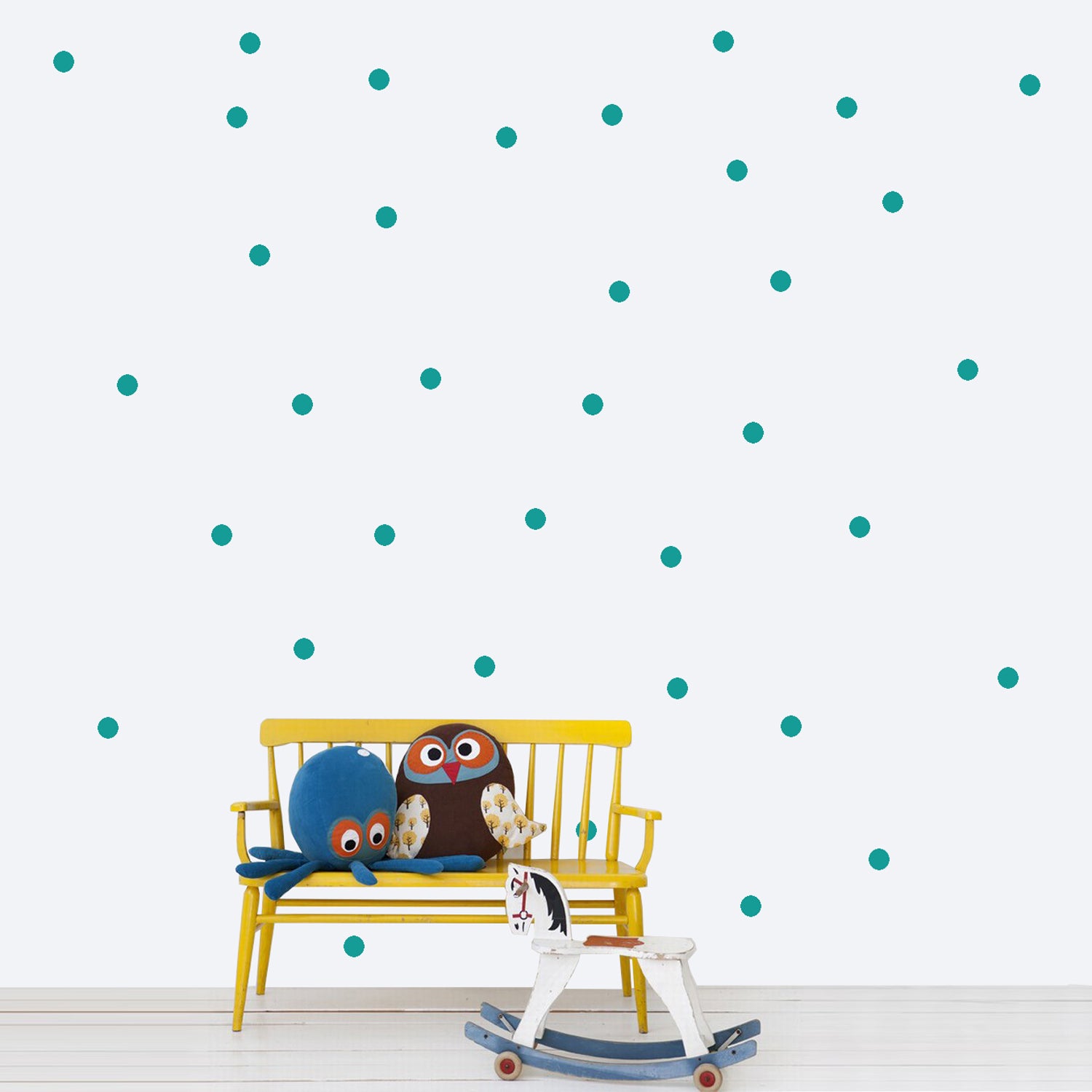 Vinilos Decorativos, Set de 24 Lunares Turquesa 054
