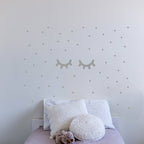 Vinilos Decorativos, Set de 70 Mini Lunares Gris suave