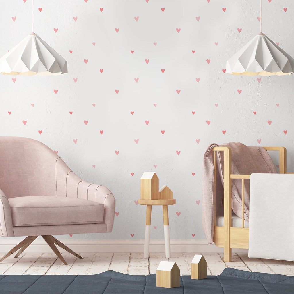 Vinilos Decorativos, Set de 24 Corazones (1 Color)