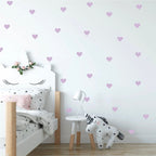 Vinilos Decorativos, Set de 24 Corazones (1 Color) Lila 042