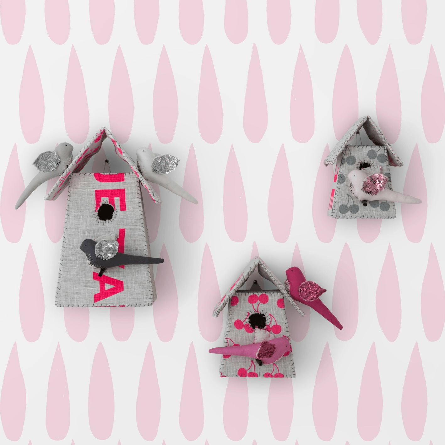 Vinilos Decorativos, Set de 40 Lágrimas Decorativas Rosa bebé