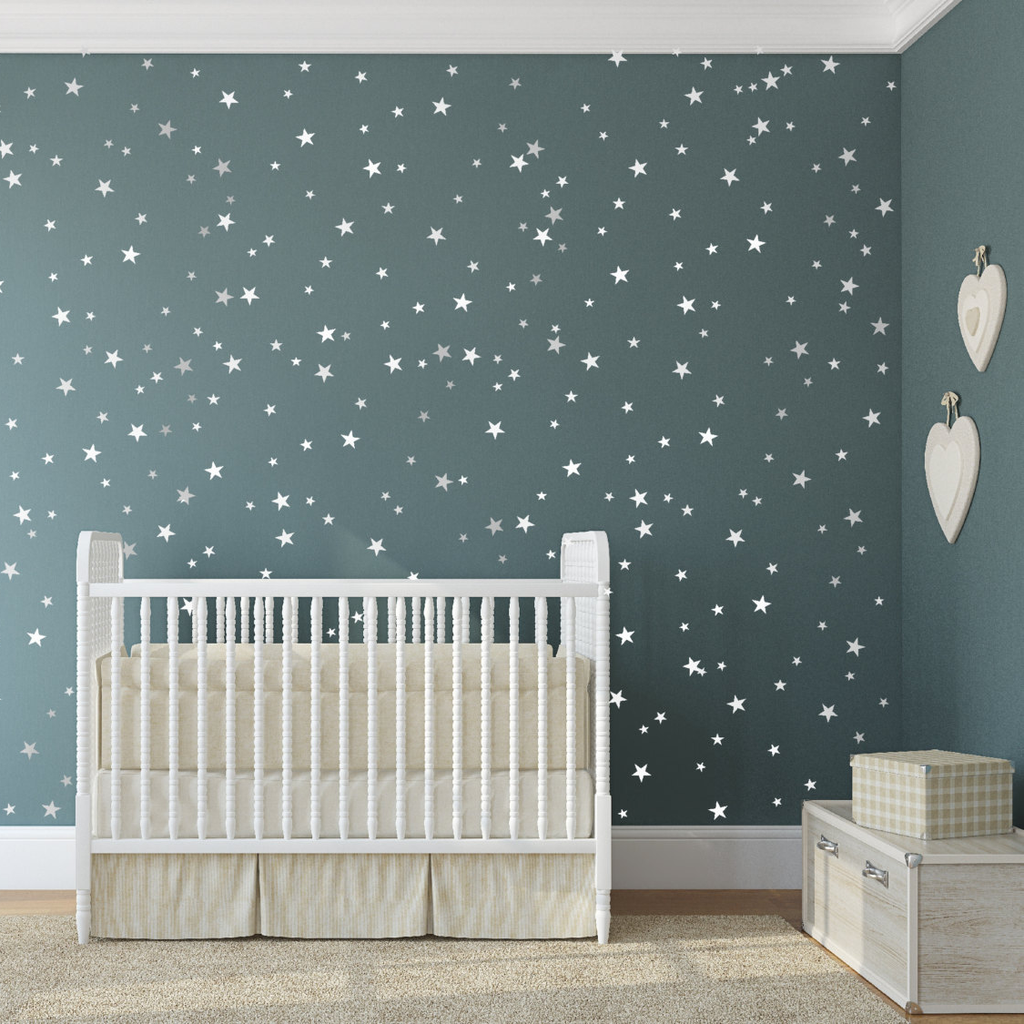Vinilos Decorativos, Set de 45 Estrellitas Blanco 010