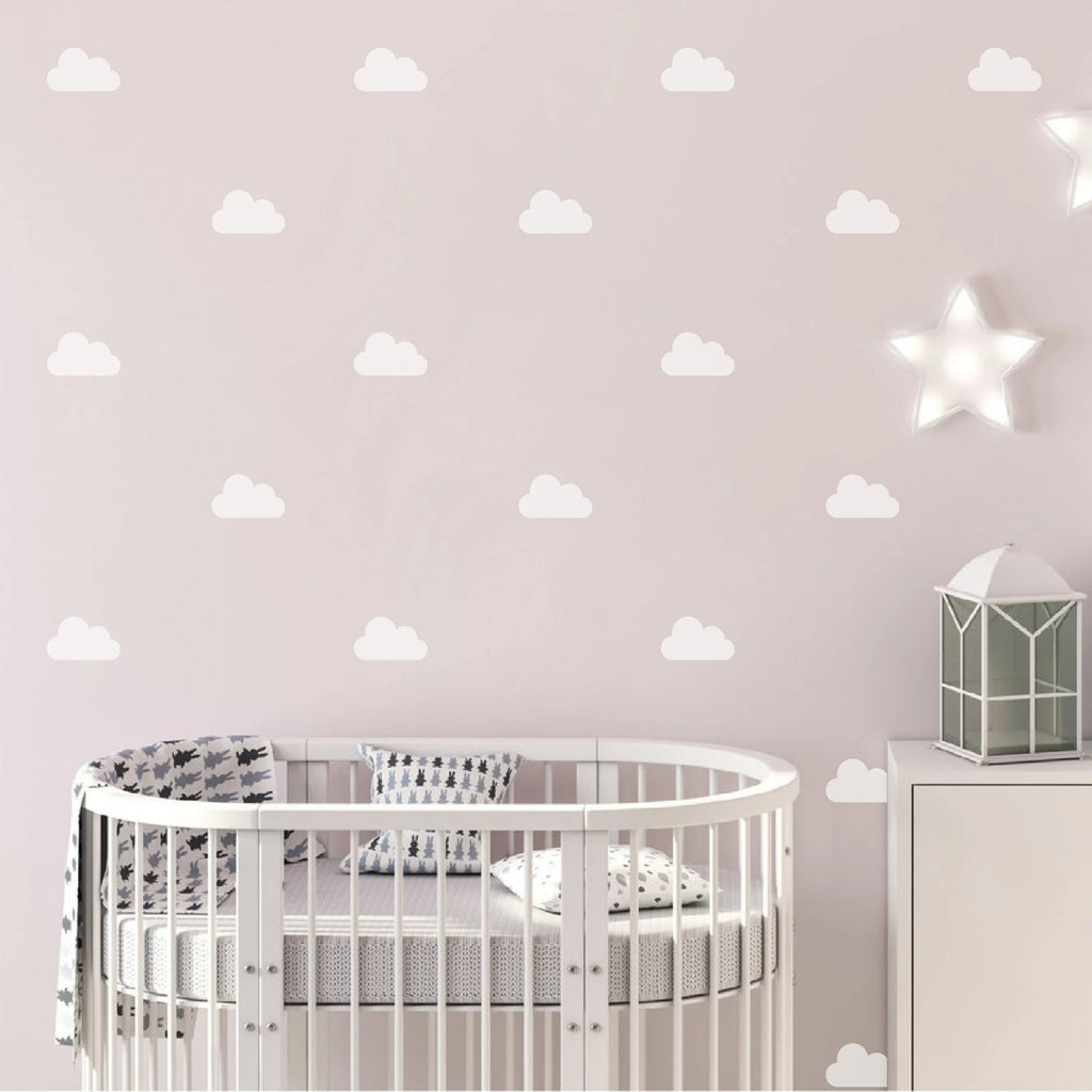Vinilos Decorativos, Set de 6 Nubes Medianas Blanco 010