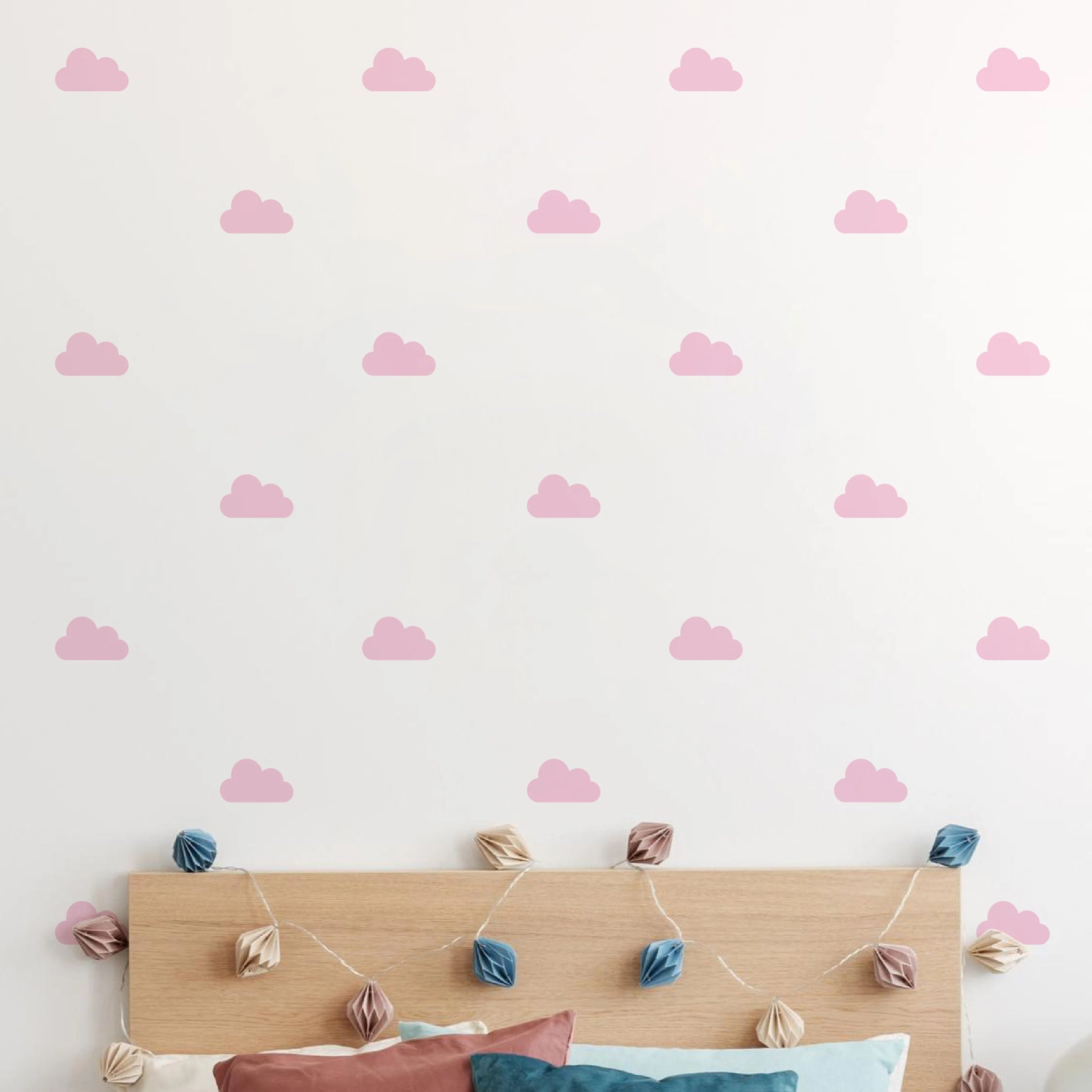 Vinilos Decorativos, Set de 6 Nubes Medianas Rosa clavel 429