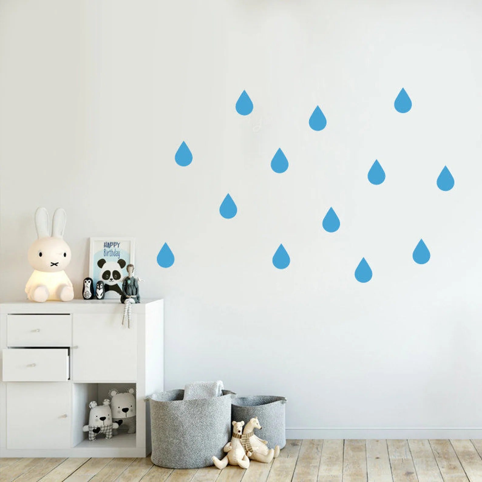 Vinilos Decorativos, Set de 6 Gotas Grandes Azul celeste 052