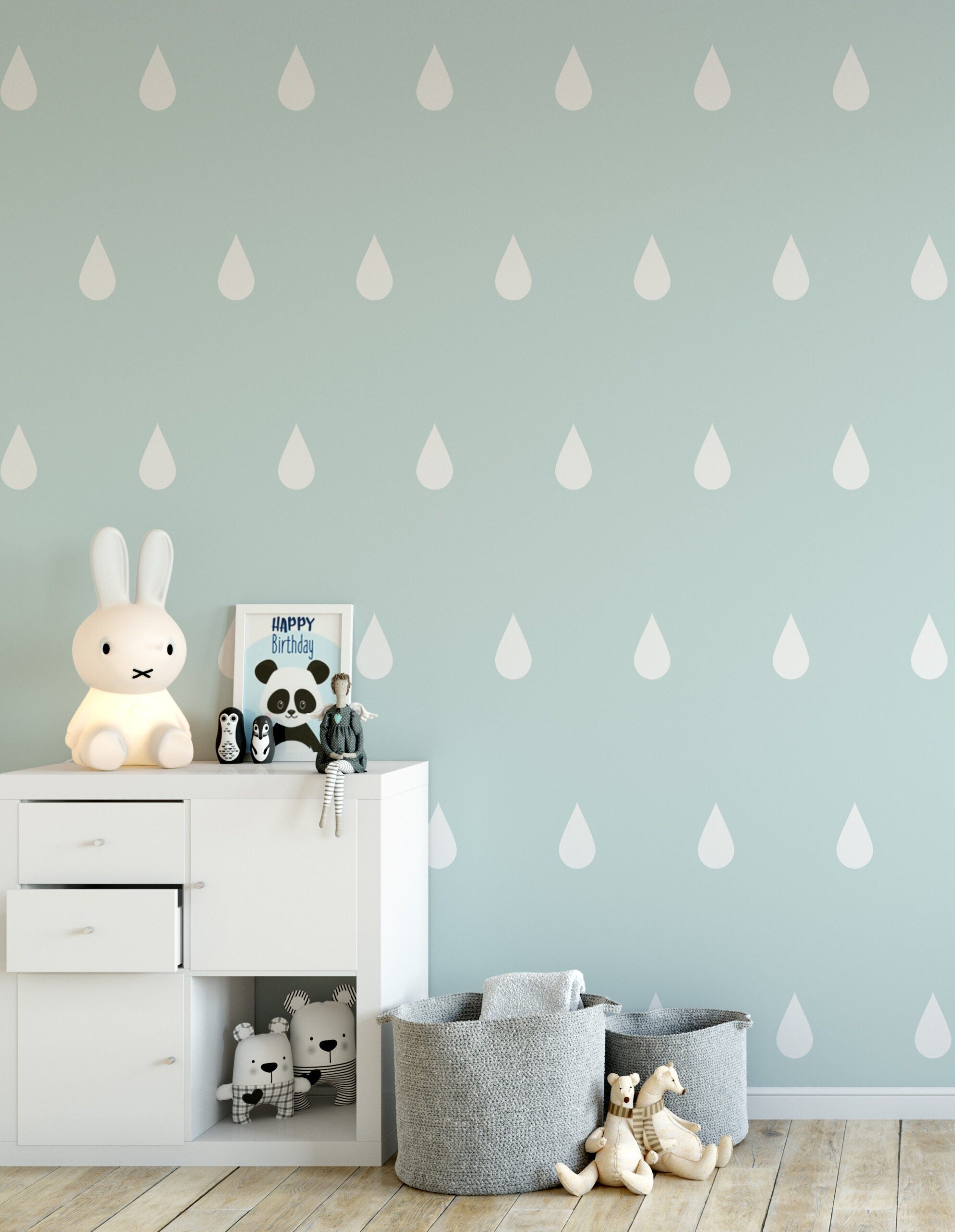 Vinilos Decorativos, Set de 6 Gotas Grandes Blanco 010