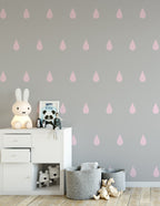 Vinilos Decorativos, Set de 6 Gotas Grandes Rosa bebé
