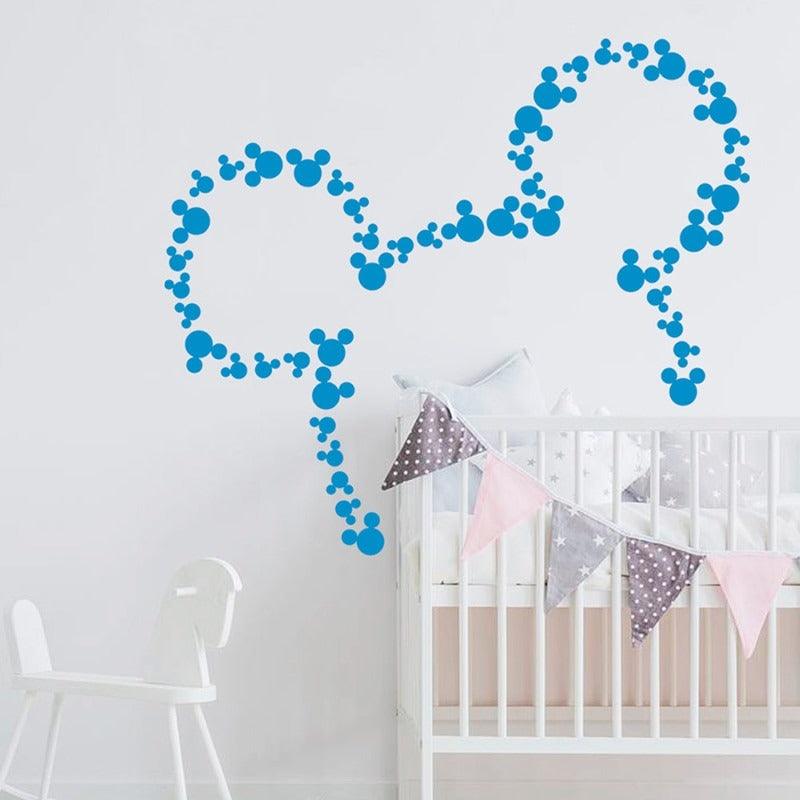 Vinilos Decorativos, Set de 40 Mickey Mouse Azul celeste 052