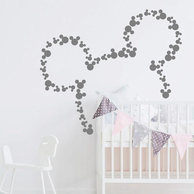 Vinilos Decorativos, Set de 40 Mickey Mouse Gris suave