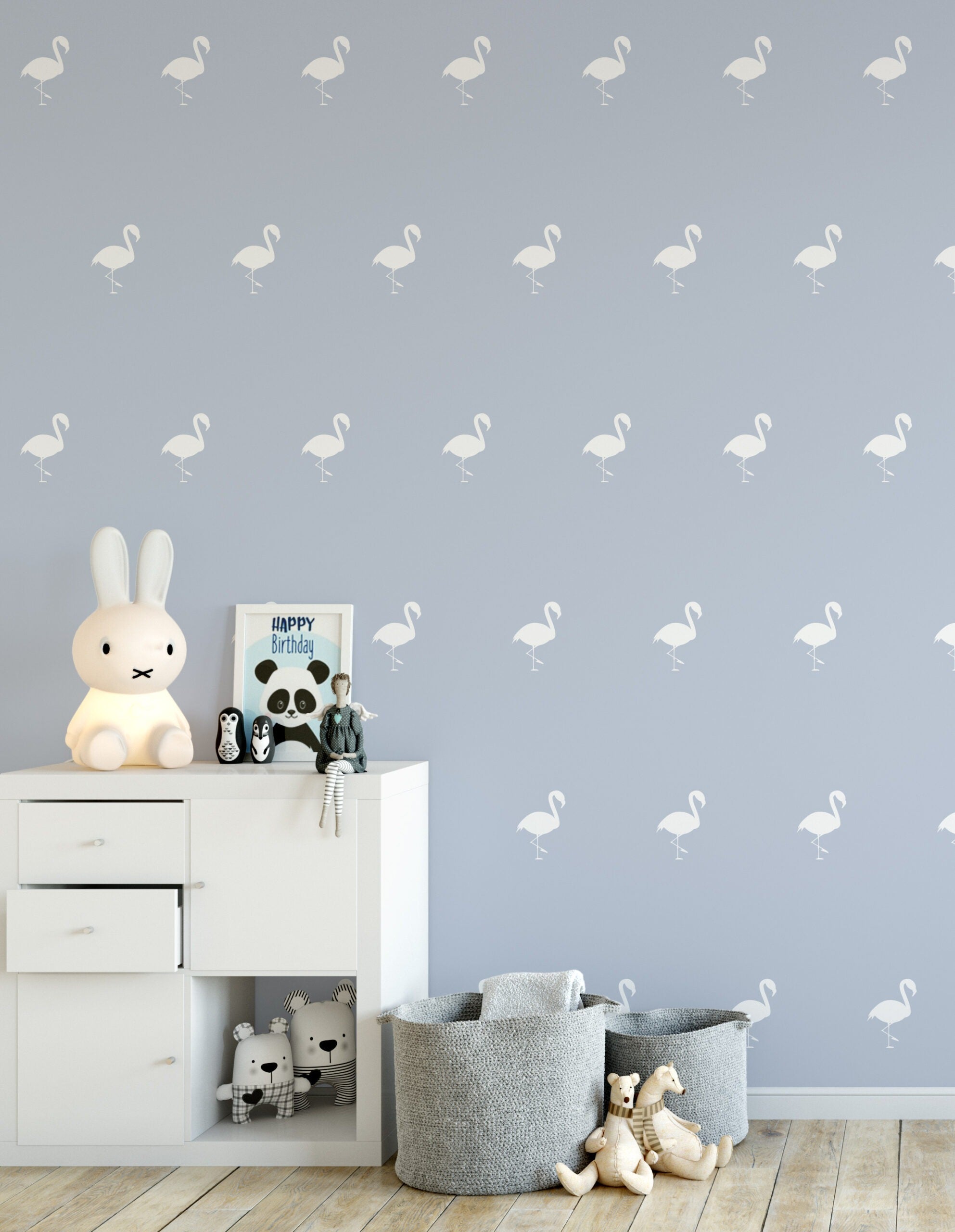 Vinilos Decorativos, Set de 16 Flamencos (1 Color) Blanco 010