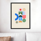 Cuadro Composición Geométrica + Marco incluido