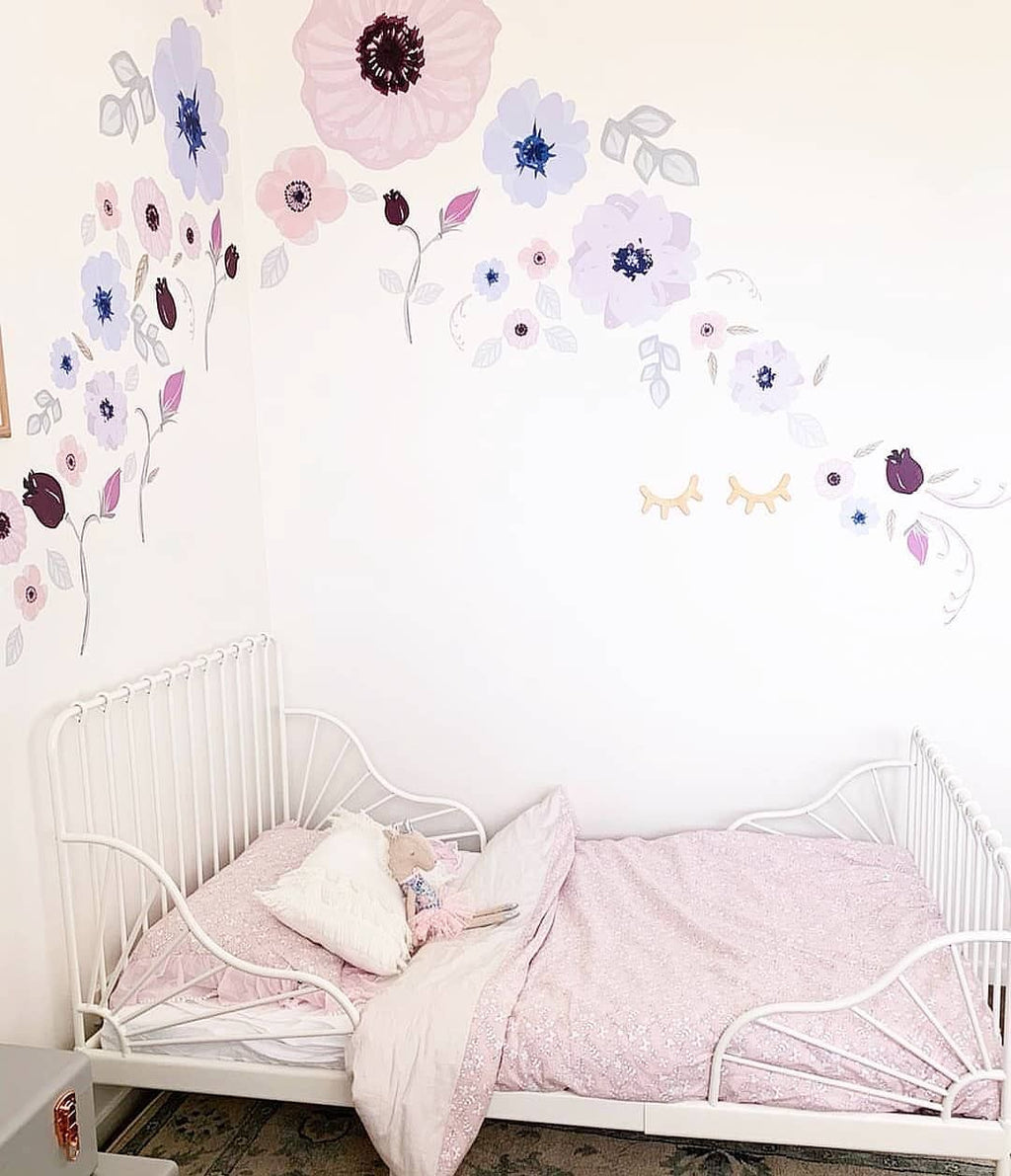 Set 70 Flores Azul Violeta, Vinilos Decorativos