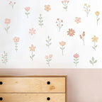 Vinilos Decorativos flores de primavera en acuarela (set incluye 50 figuras)