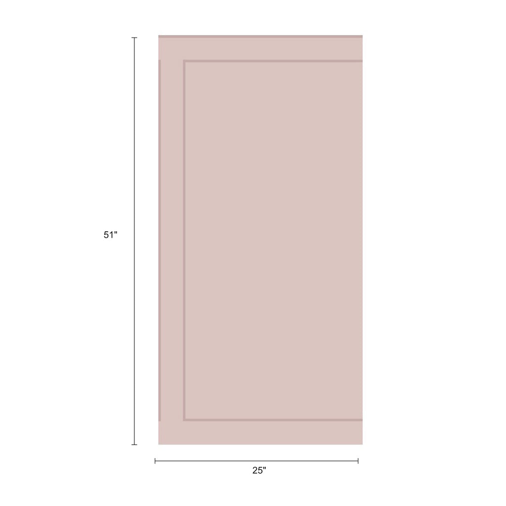 Panel tipo moldura color rosa, vinil decorativo (1 panel 25" x 51")