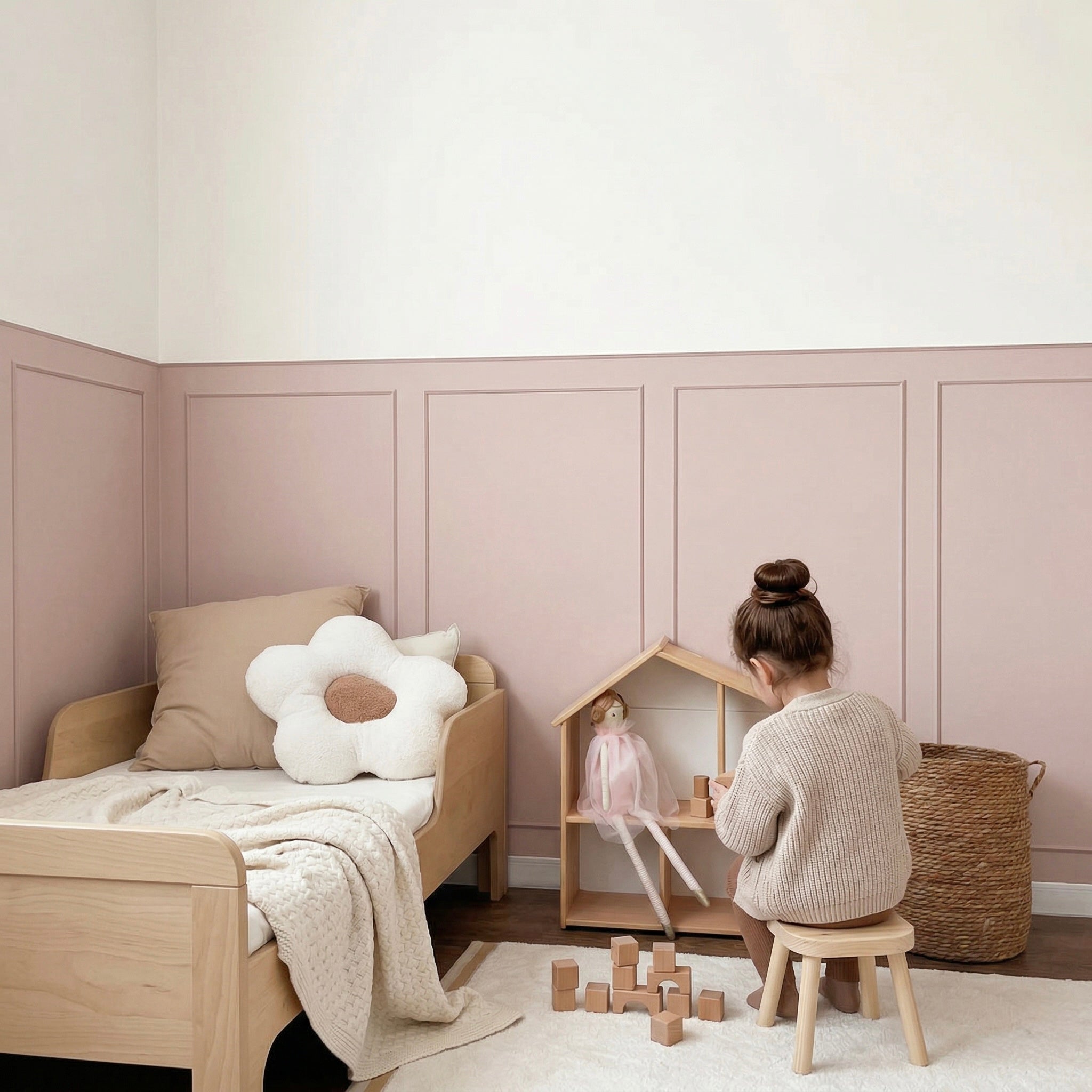 Panel tipo moldura color rosa, vinil decorativo (1 panel 25" x 51")
