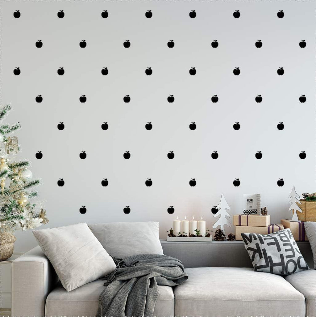 Vinilos Decorativos, Set de 24 Manzanas Negro 070