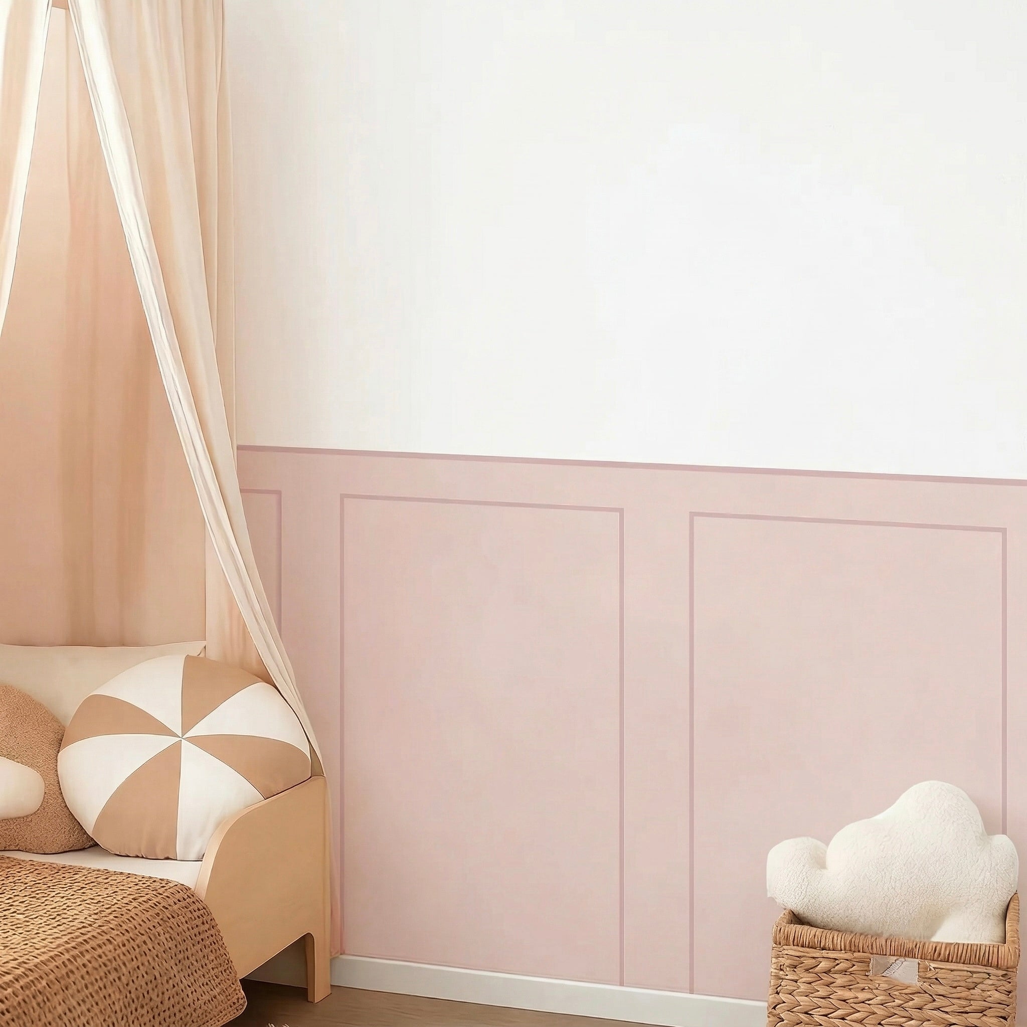 Panel tipo moldura color rosa, vinil decorativo (1 panel 25" x 51")